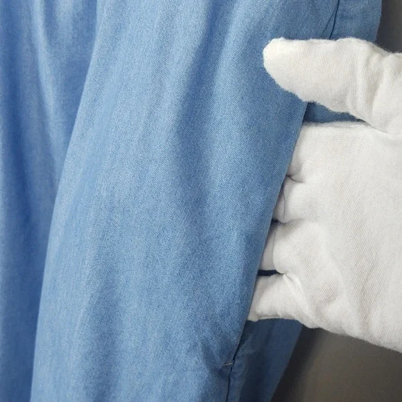 Levi's Chambray Dress Mini Flare Denim NWT Coastal Cowgirl Casual Blue Small - Picture 6 of 15